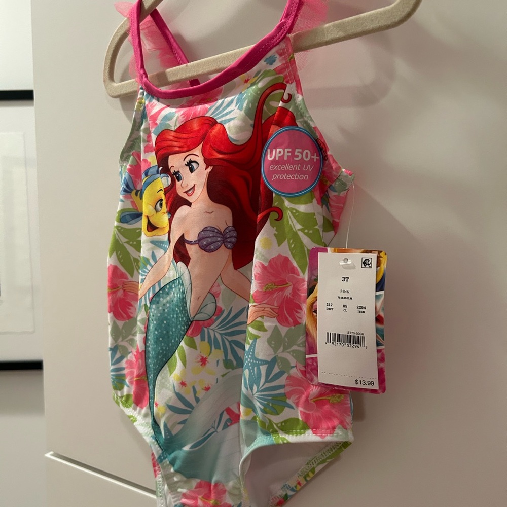 NWT Disney Ariel Kids Swimsuit - 3T - Picture 4 of 7
